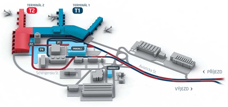 Mapa letiště Praha Vaclav Havel